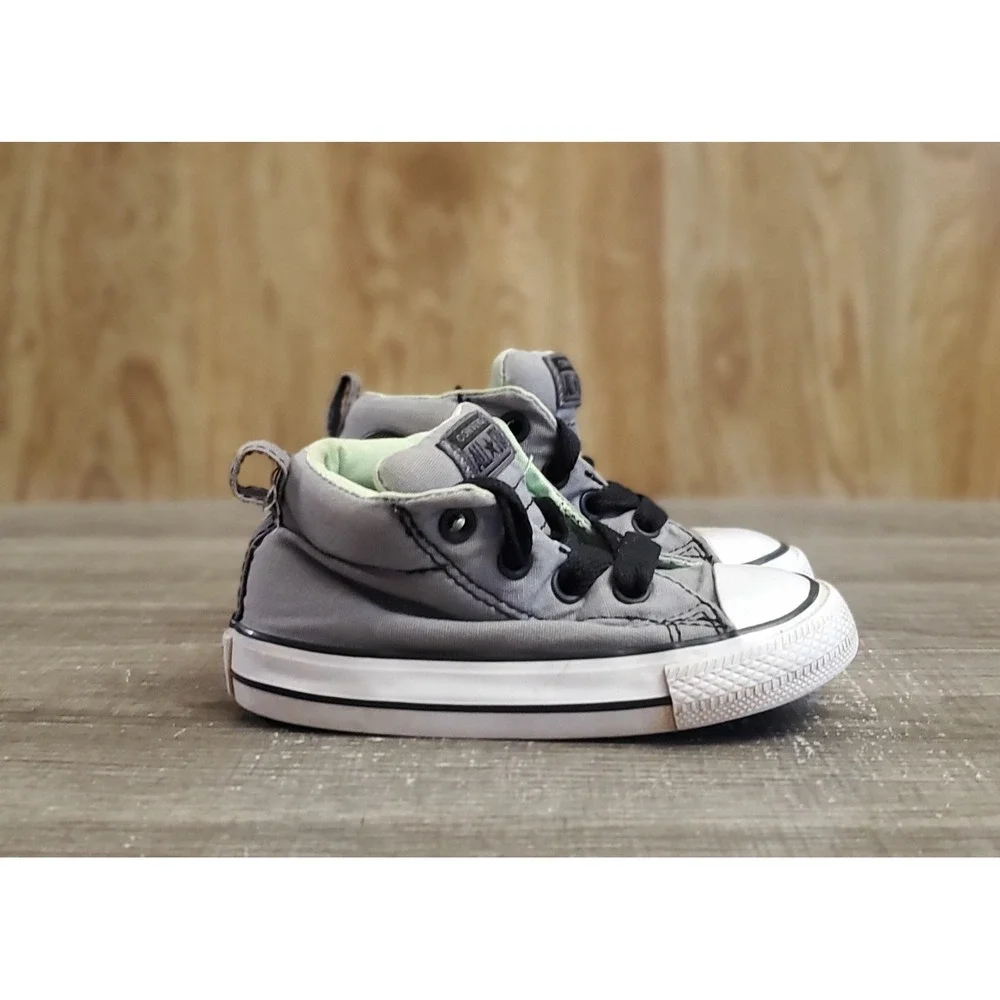 Converse Chuck‎ Taylor All Star Midtop Sneaker Shoes Toddler Size 6 Gray Green